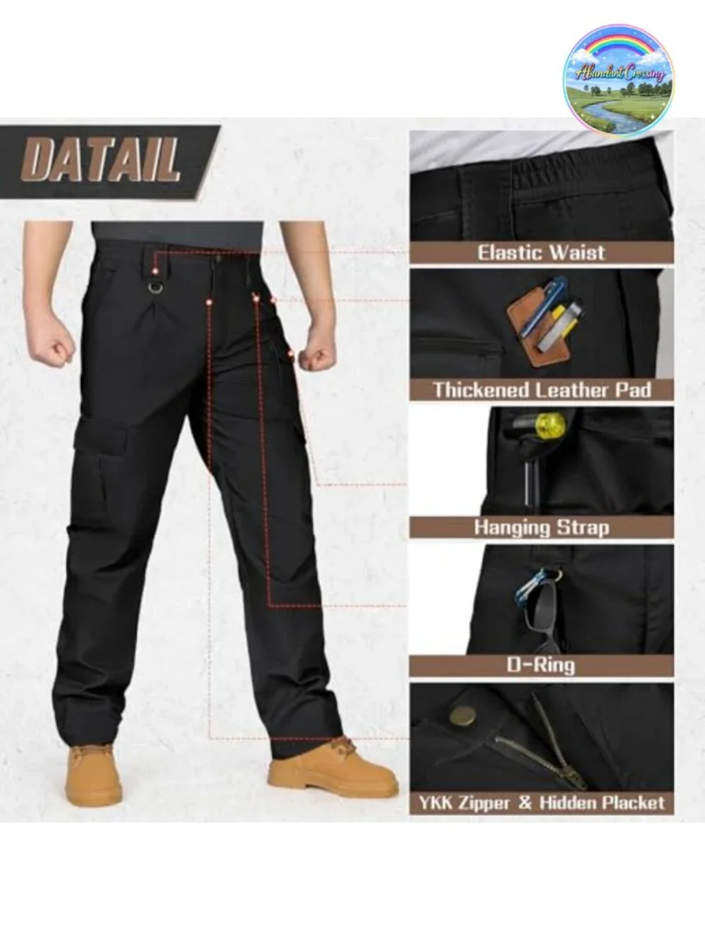 Men's Ripstop Tactical Cargo Pants - Stretch Hiking Work Pants with